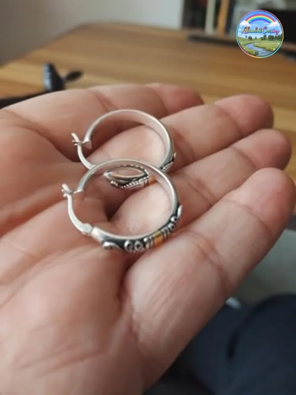 925 Sterling Silver Hoop Earrings for Women Bali Style Vintage Click Top